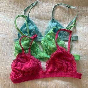 Lace bralettes. Size small.